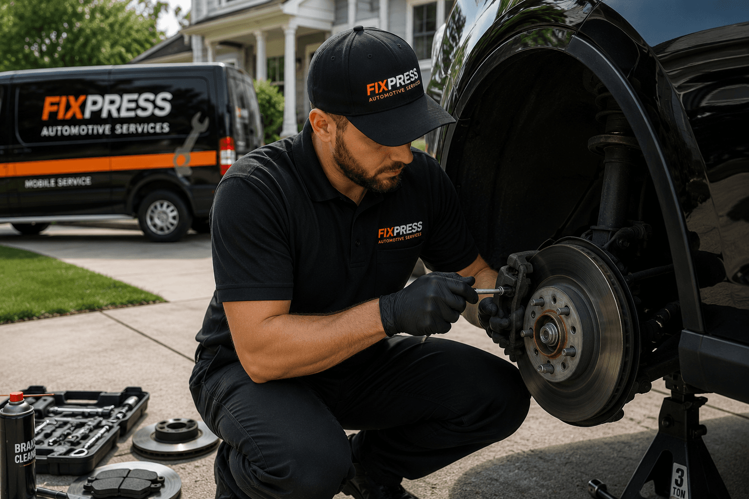 Fixpress technician performing professional mobile auto repair